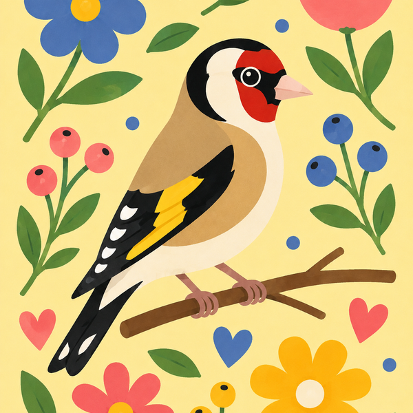 spring chirping, set of 4 - Mini paint by numbers