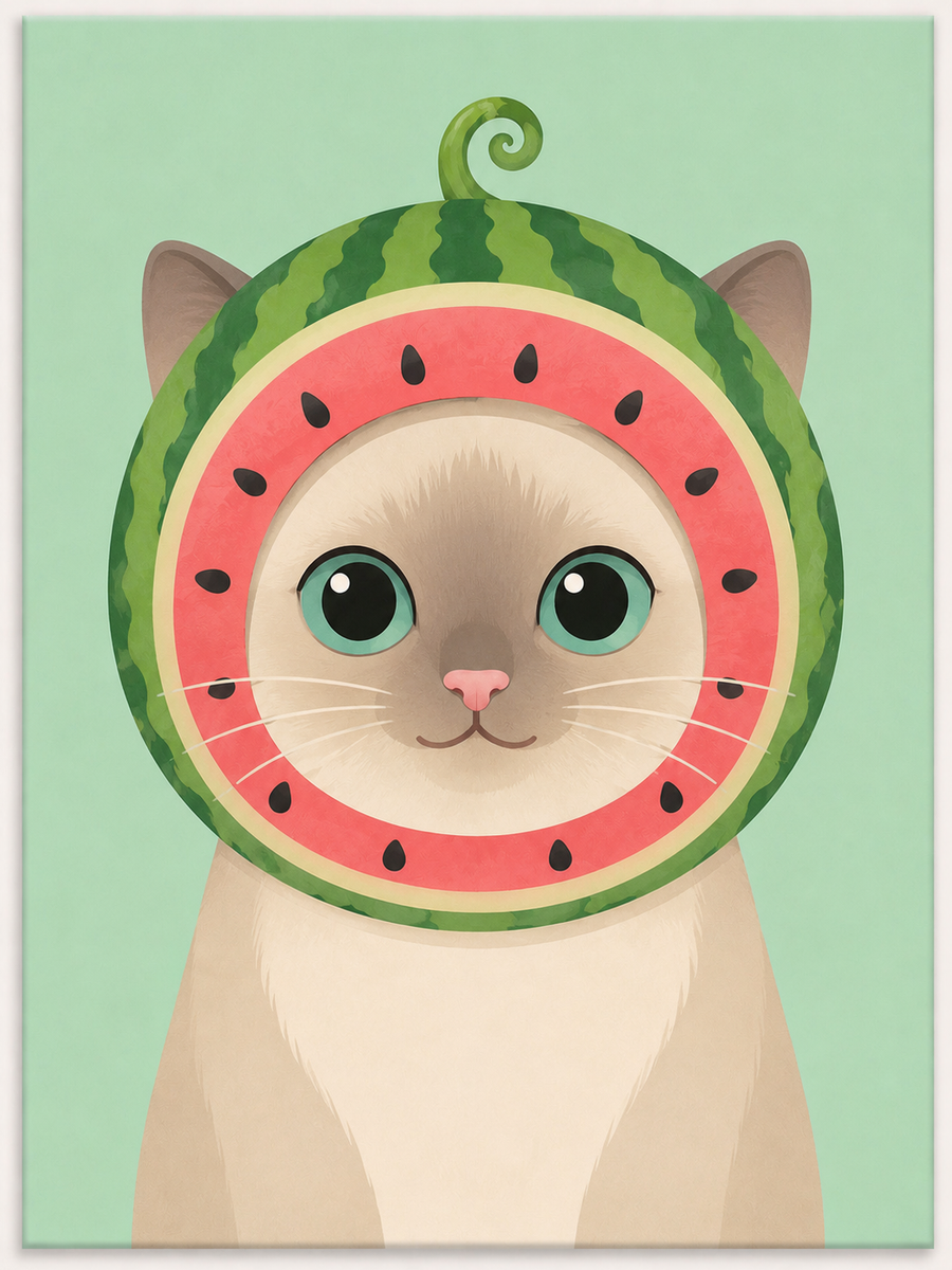 Fruity cats, set of 4 - Mini paint by numbers
