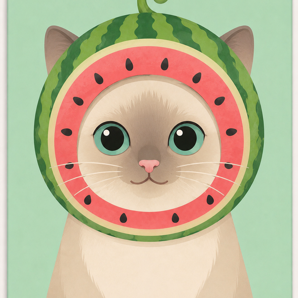 Fruity cats, set of 4 - Mini paint by numbers