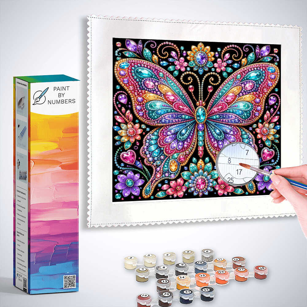 Paint by Numbers - Jeweled Wings, Sparkling Fantasy