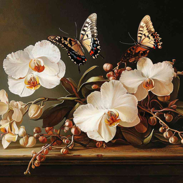 Paint by Numbers - Butterflies and orchid