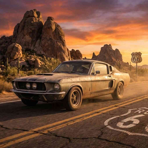 Paint by Numbers - Route 66, Freedom at Sunset