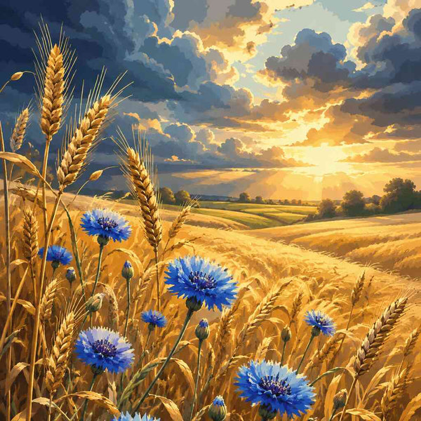 Paint by Numbers - Cornflower poetry in the evening light