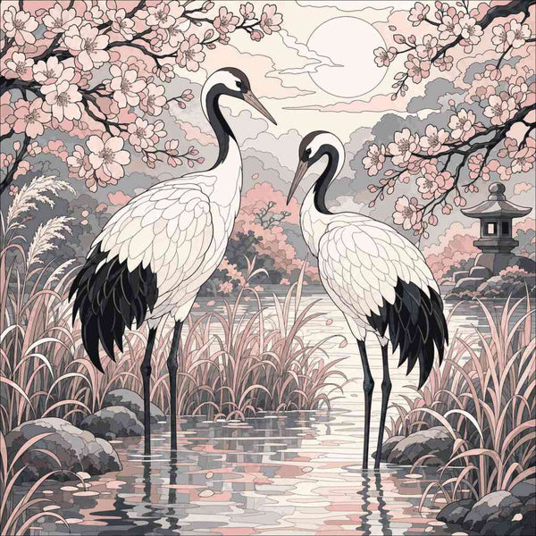 Paint by Numbers - Quiet harmony in the cherry blossom grove