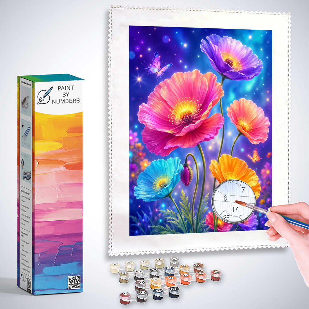 Paint by Numbers - Magical Neon Floral Dream