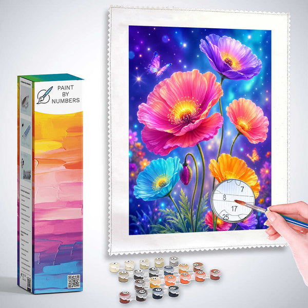 Paint by Numbers - Magical Neon Floral Dream