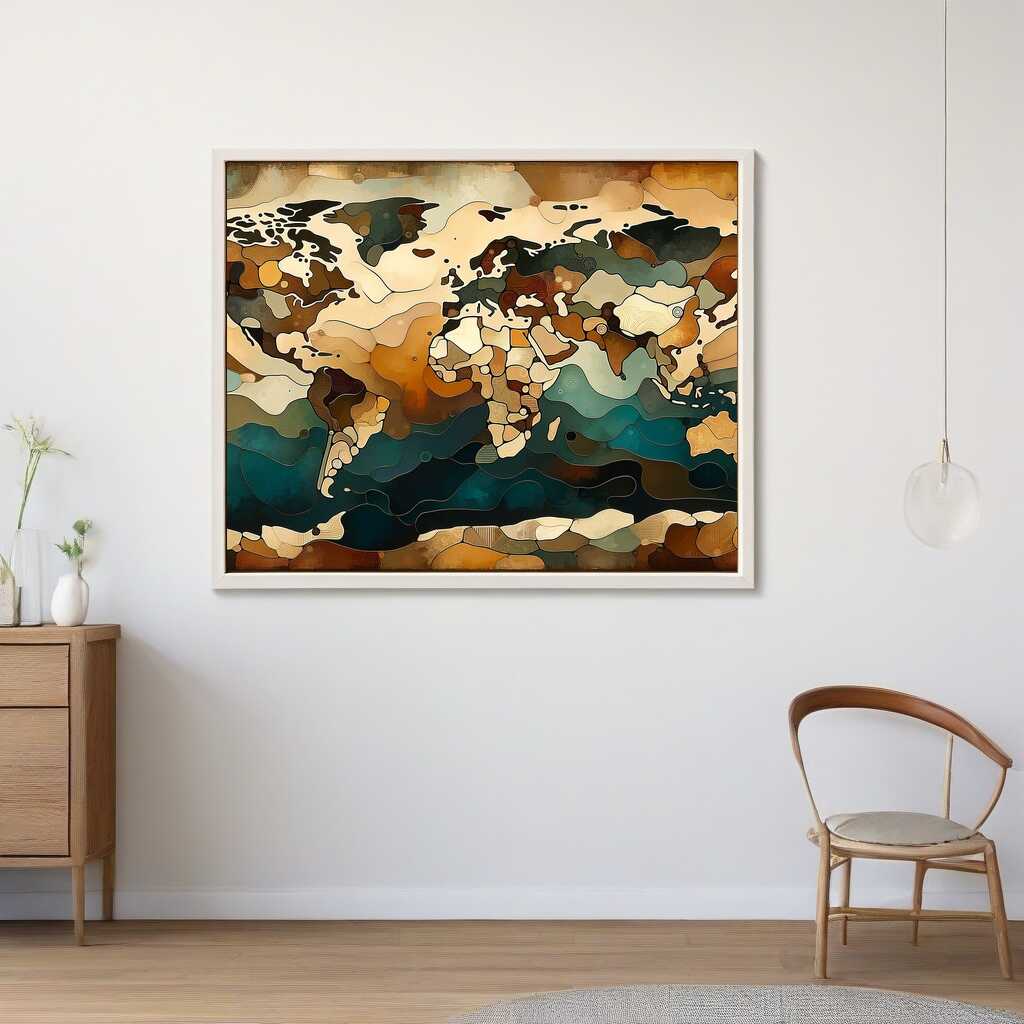 Paint by Numbers - World map, petrol