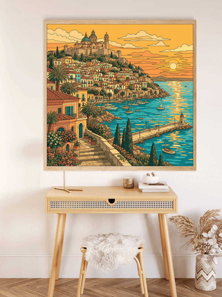 Paint by Numbers - Sunset over the Mediterranean paradise