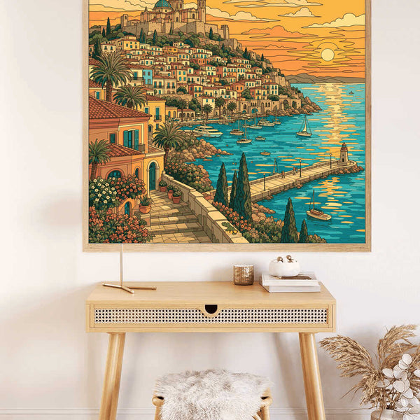 Paint by Numbers - Sunset over the Mediterranean paradise