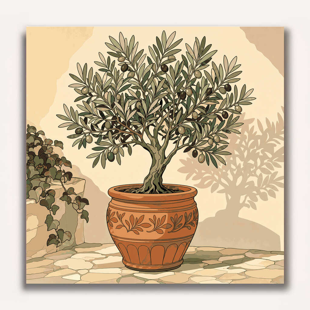Paint by Numbers - Mediterranean sun – peace in the olive pot