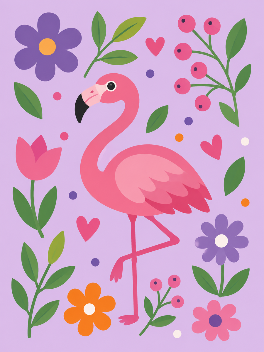 colorful birds, set of 4 - Mini paint by numbers