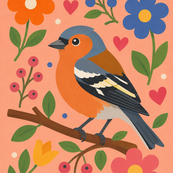 spring chirping, set of 4 - Mini paint by numbers