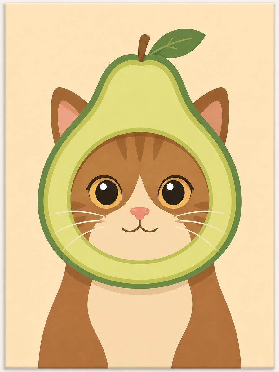 Fruity cats, set of 4 - Mini paint by numbers