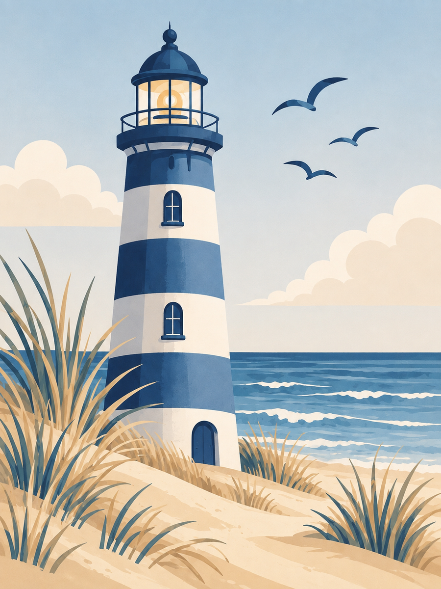Coastal magic, set of 4 - Mini paint by numbers