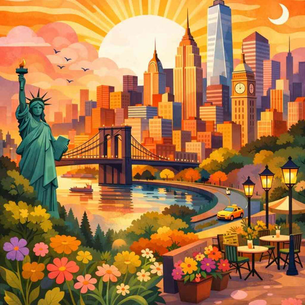 Paint by Numbers - Sunrise over Manhattan