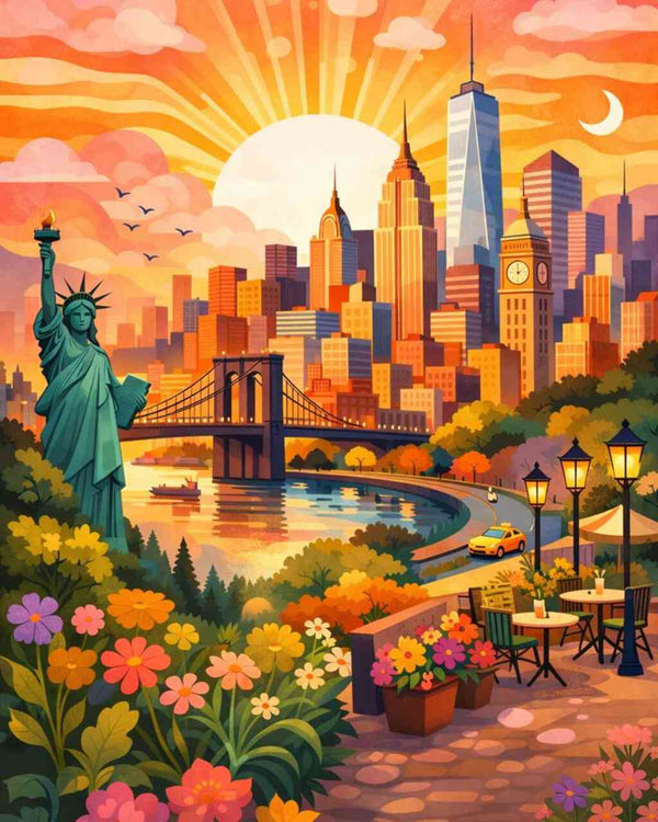 Paint by Numbers - Sunrise over Manhattan