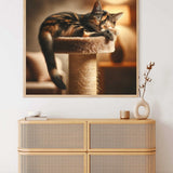 Paint by Numbers - Sunbathing of Peace of Mind artwork with a cat in golden light, creating a warm and peaceful atmosphere.