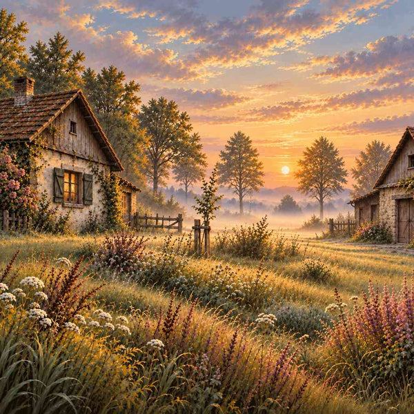 Paint by Numbers - Morning stillness in the country garden