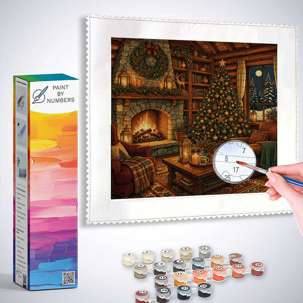 Paint by Numbers - Winter magic by the fireplace