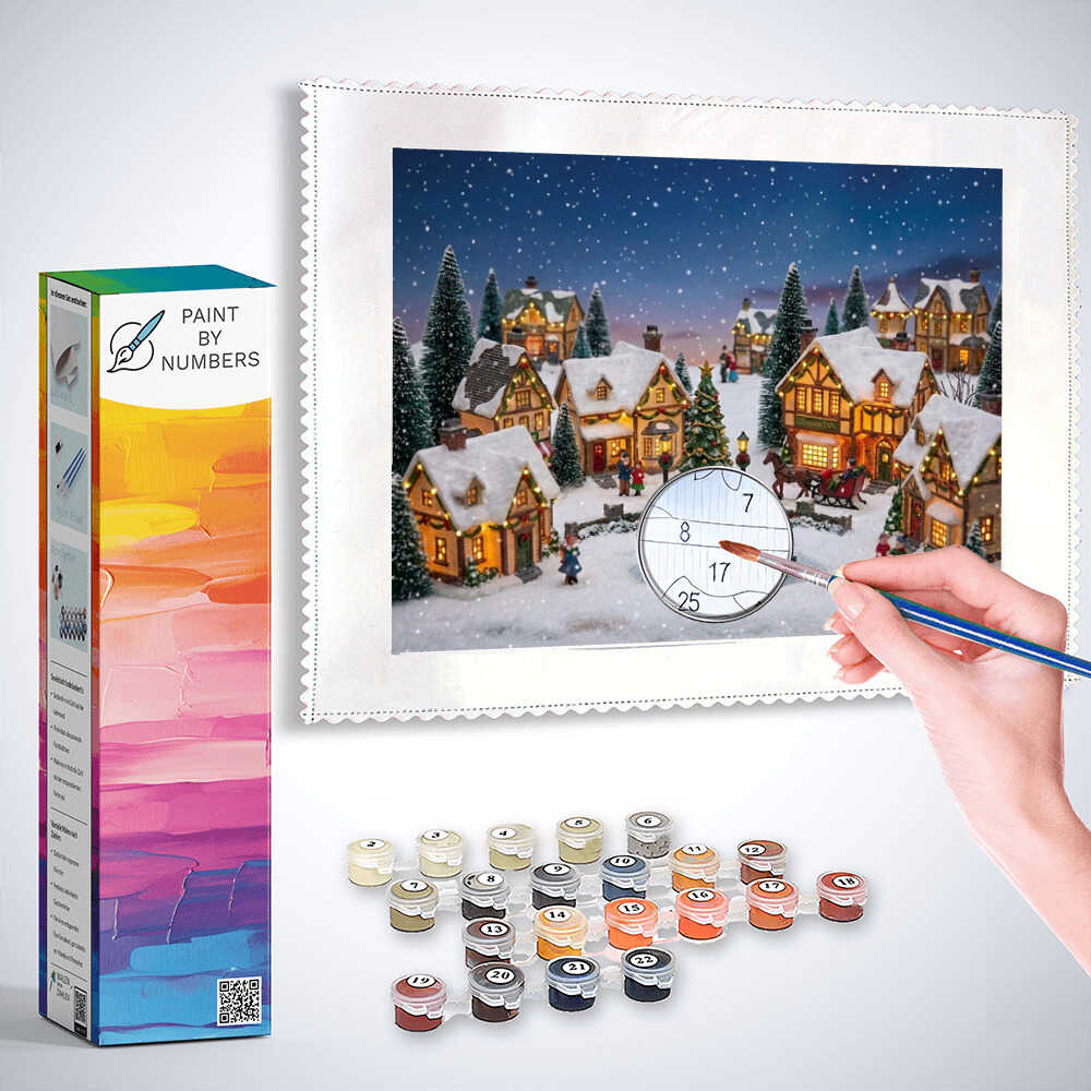 Paint by Numbers - Winter magic in the village