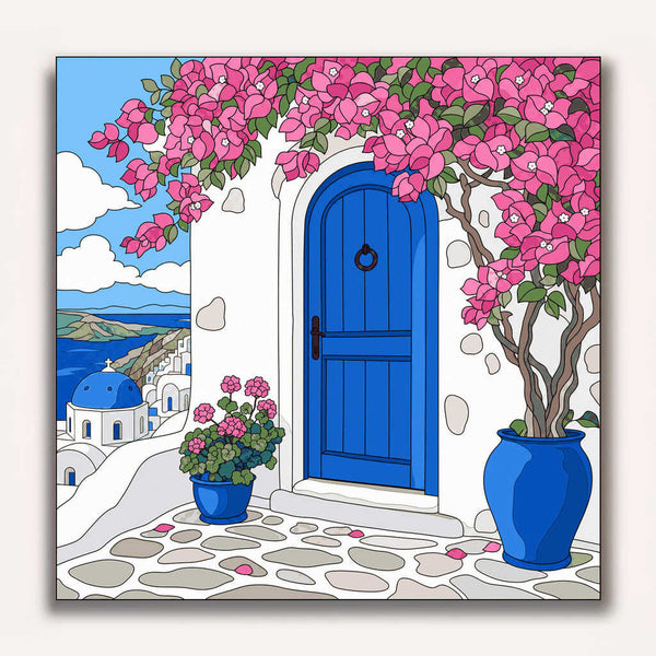 Paint by Numbers - Mediterranean daylight – longing for Santorini