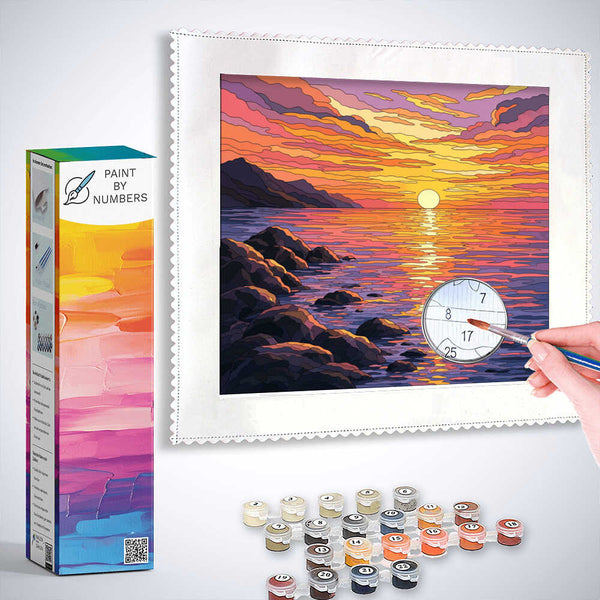 Paint by Numbers - Magical sunset on the Mediterranean