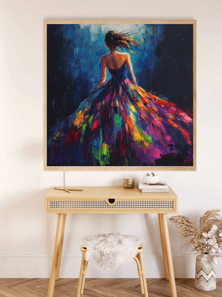 Paint by Numbers - Woman with neon rainbow dress