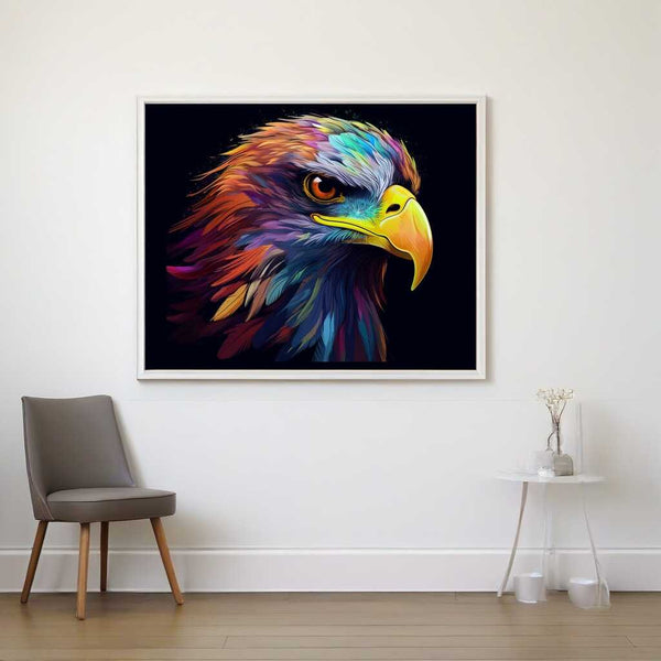 Paint by Numbers - Colourful spirit artwork of an eagle radiating vibrant colors and vitality, highlighting nature's hidden beauty