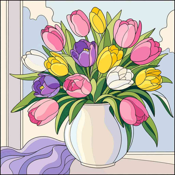 Paint by Numbers - Spring awakening – A sea of tulips