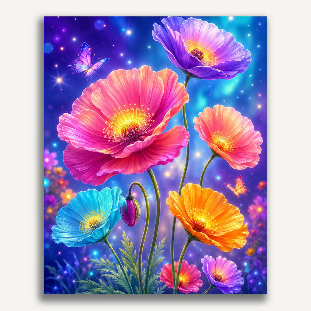 Paint by Numbers - Magical Neon Floral Dream