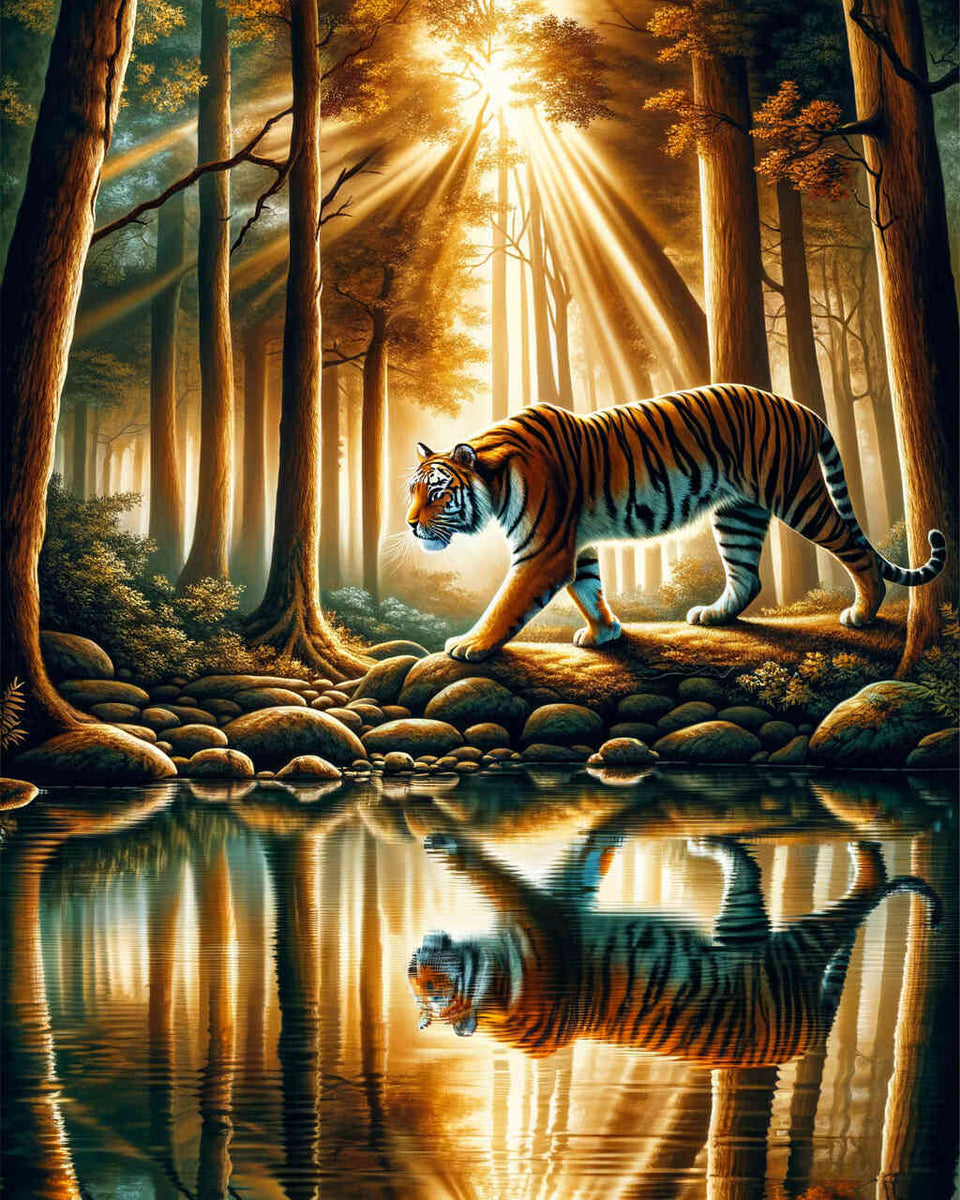 Paint by Numbers - Tiger in the forest