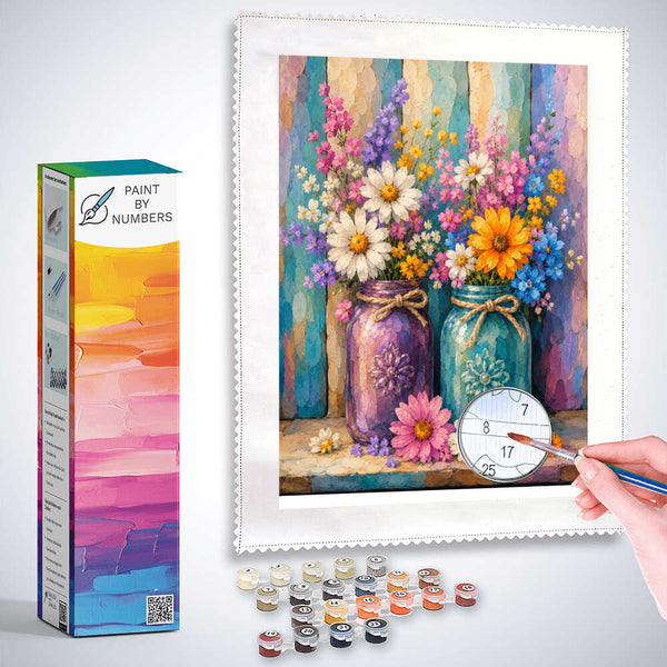 Paint by Numbers - Colorful floral greeting
