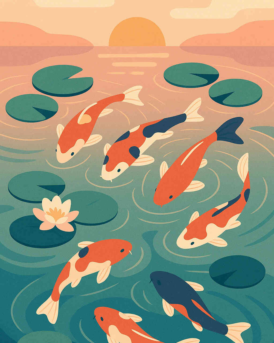 Paint by Numbers - **Koi Dreams at Sunset**