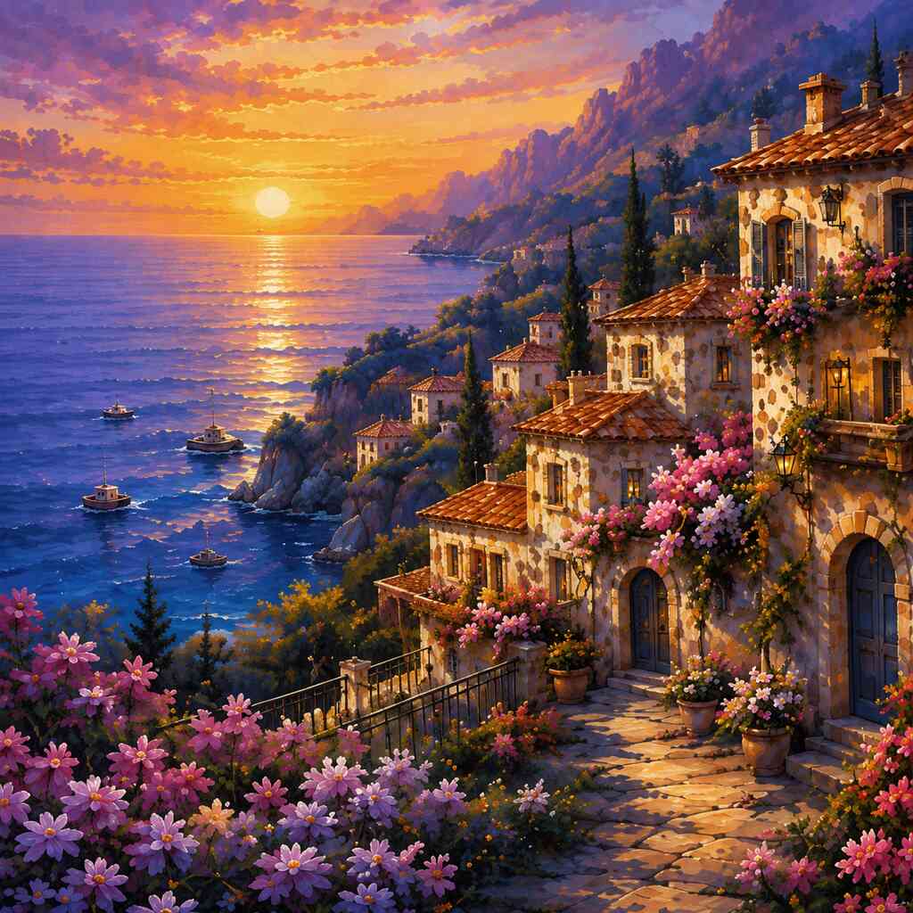 Paint by Numbers - Sunshine magic on the Mediterranean coast