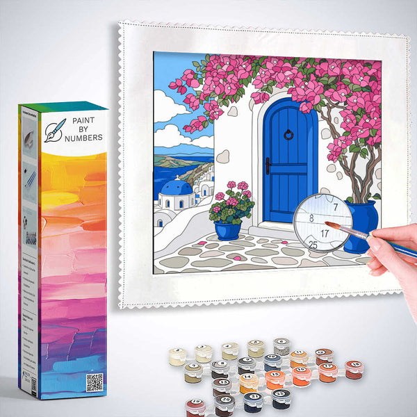 Paint by Numbers - Mediterranean daylight – longing for Santorini