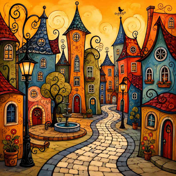 Paint by Numbers - Enchanting Old Town Dreams