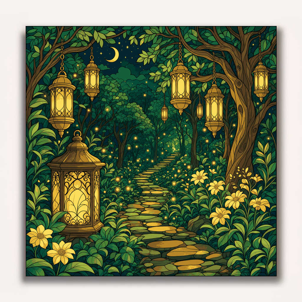 Paint by Numbers - Magical Path in the Lantern Forest