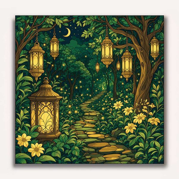 Paint by Numbers - Magical Path in the Lantern Forest