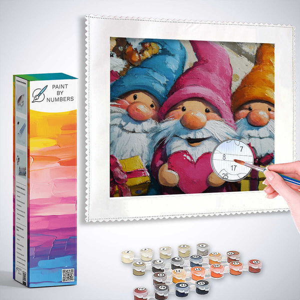 Paint by Numbers - Heart gnome, love in colors