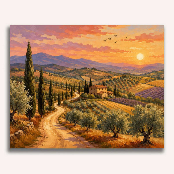 Paint by Numbers - Tuscany in golden light
