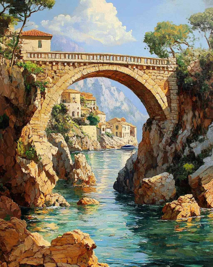 Paint by Numbers - Mediterranean idyll, sea bridge