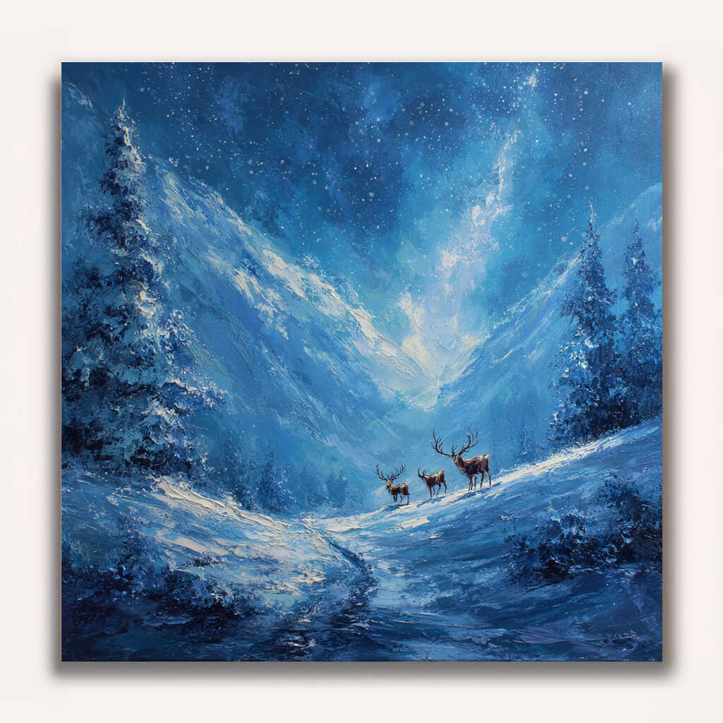 Paint by Numbers - Winter magic of silence, in blue