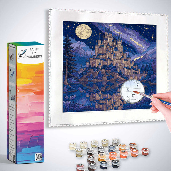 Paint by Numbers - The fairytale castle at full moon