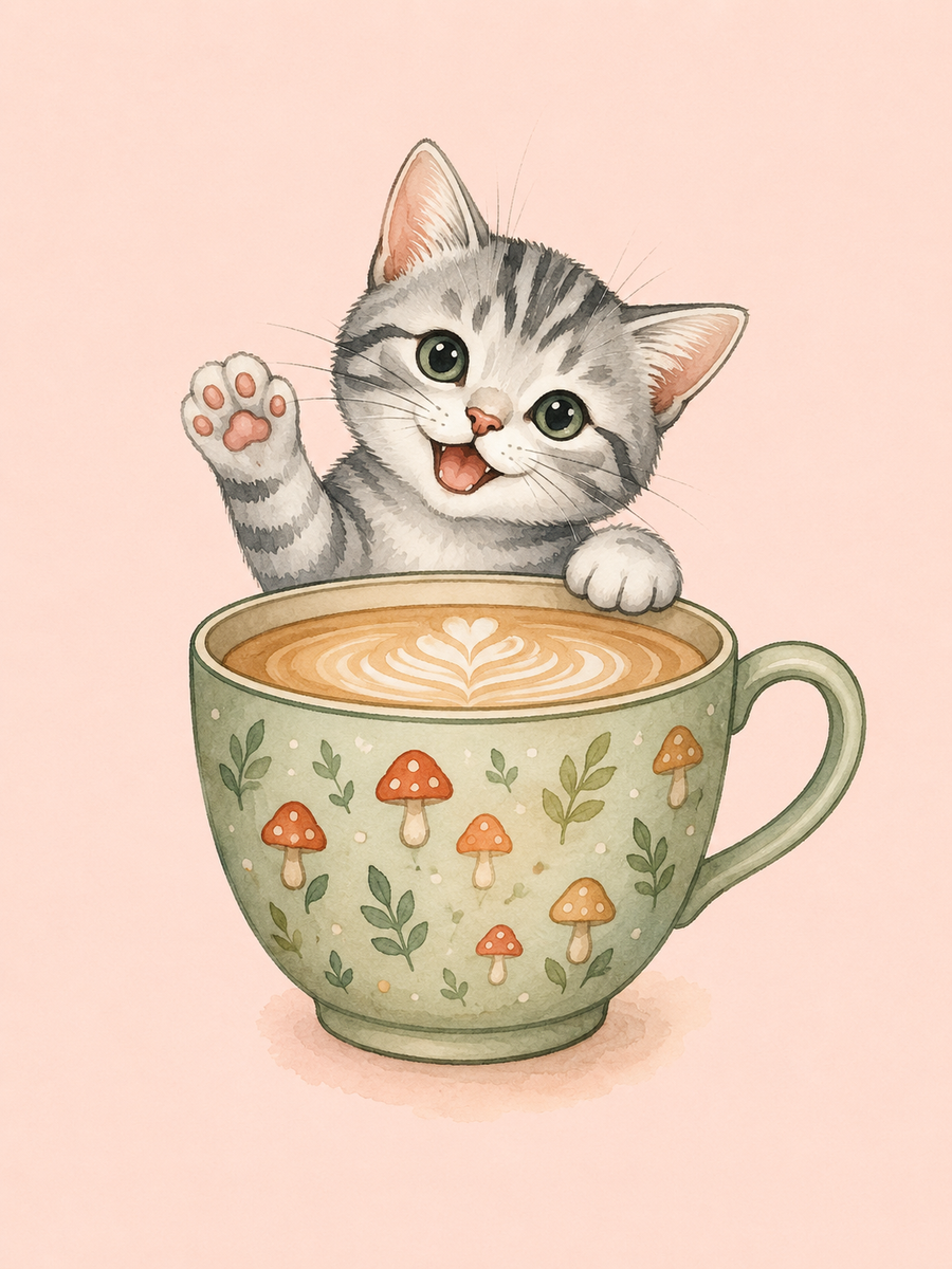 Coffee lovers, set of 4 - Mini paint by numbers