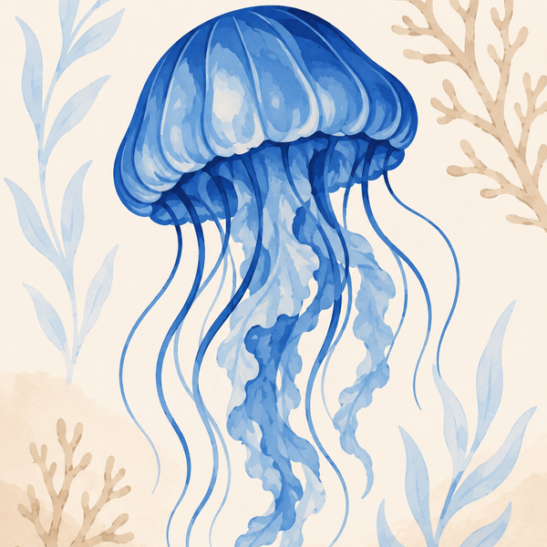 Blue ocean, set of 4 - Mini paint by numbers