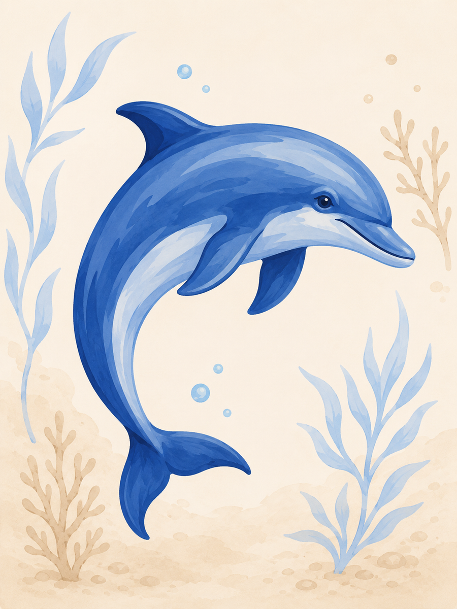 Blue ocean, set of 4 - Mini paint by numbers