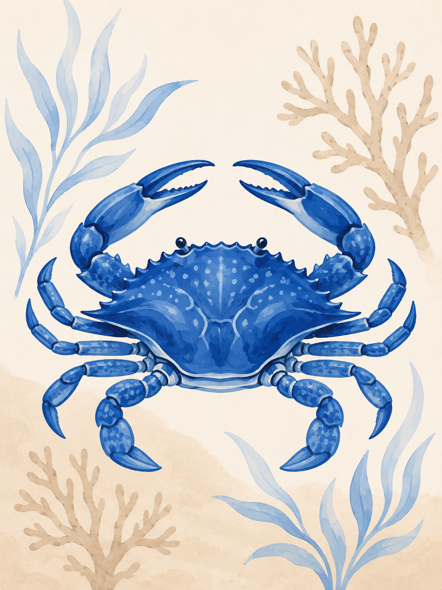 Blue ocean, set of 4 - Mini paint by numbers