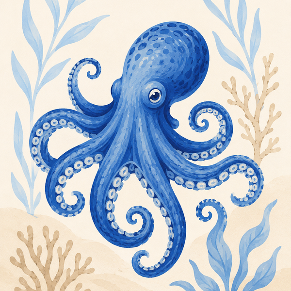 Blue ocean, set of 4 - Mini paint by numbers
