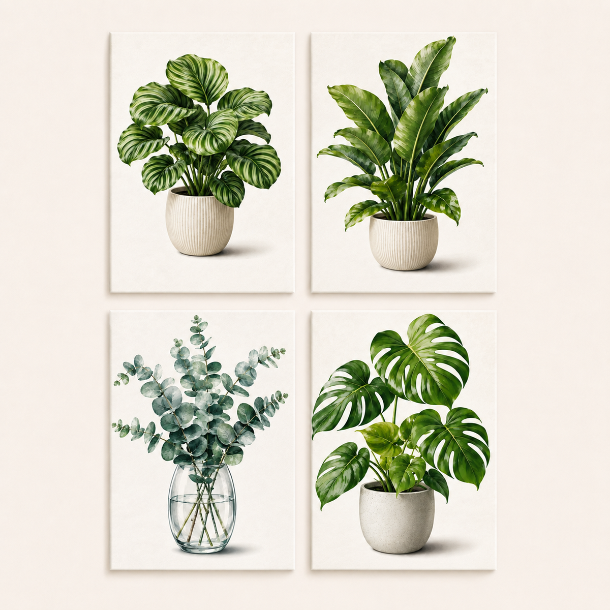 Urban jungle, set of 4 - Mini paint by numbers