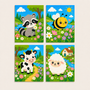 Animal garden, set of 4 - Mini paint by numbers